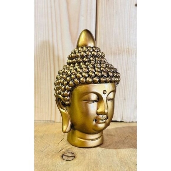 Golden Buddha Head Statue 3 inches - Picture 6 of 6